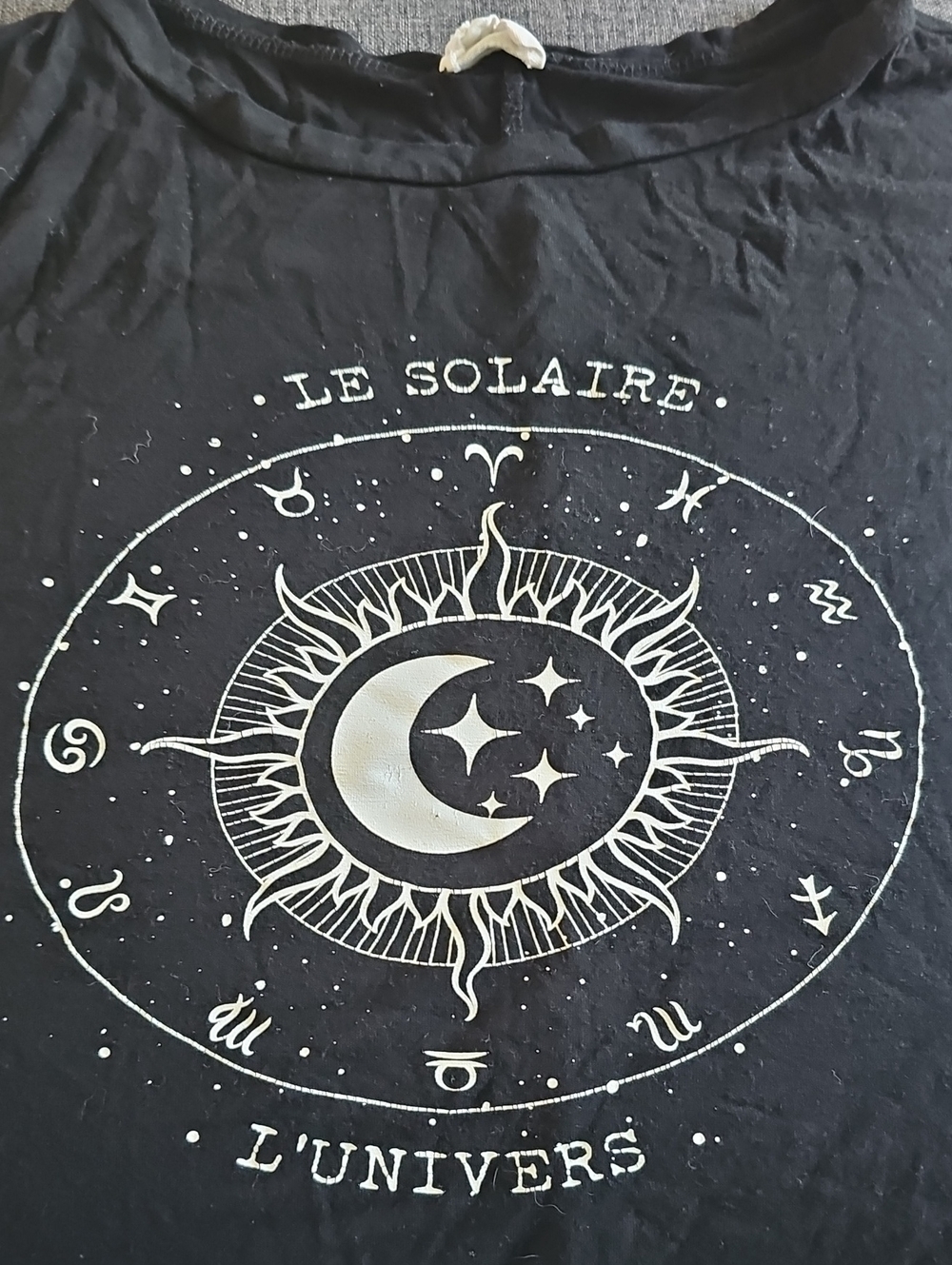 Le Solaire L'Univers Black Graphic Short Sleeve Tee Medium